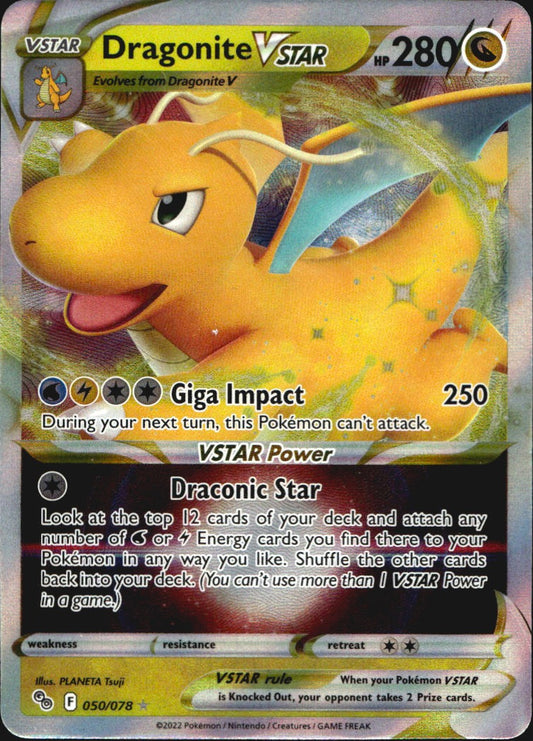 Dragonite VSTAR 050/078 Holo Rare VSTAR Pokemon GO Pokemon Near Mint