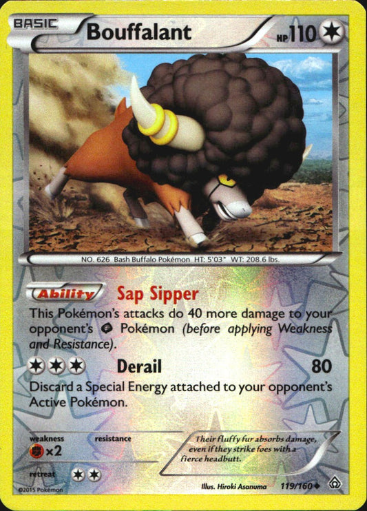 Bouffalant 119/160 Uncommon Primal Clash Pokemon Reverse Holo Near Mint