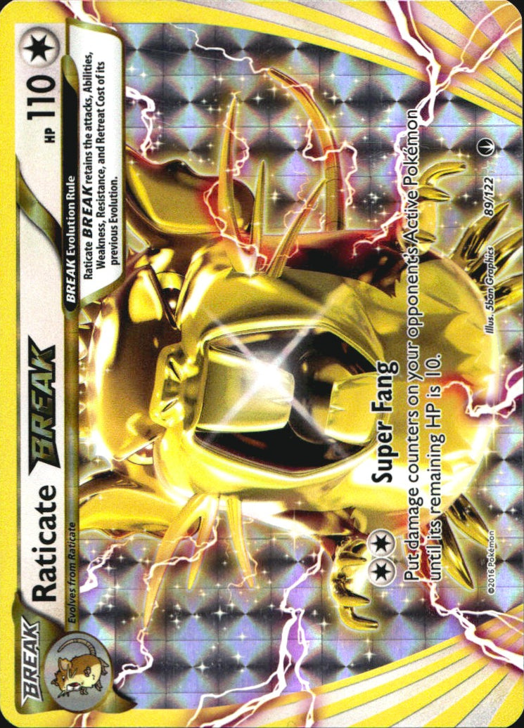 Raticate BREAK 89/122 Rare BREAK BREAKpoint Pokemon Near Mint
