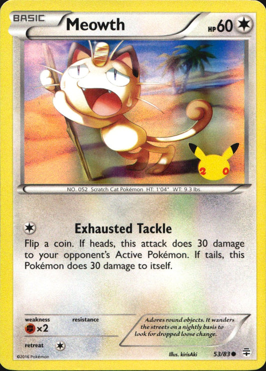 Meowth 53/83 Common Generations Pokemon Near Mint Game Exclusive