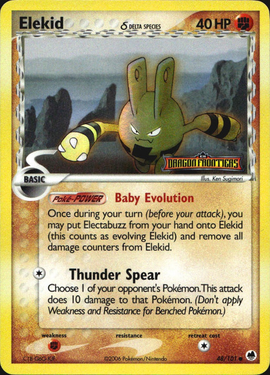 Elekid 48/101 Common Dragon Frontiers Pokemon Reverse Holo Near Mint