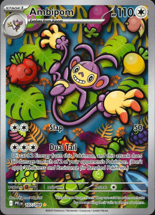 Ambipom 107/094 Illustration Rare Phantasmal Flames Pokemon Near Mint