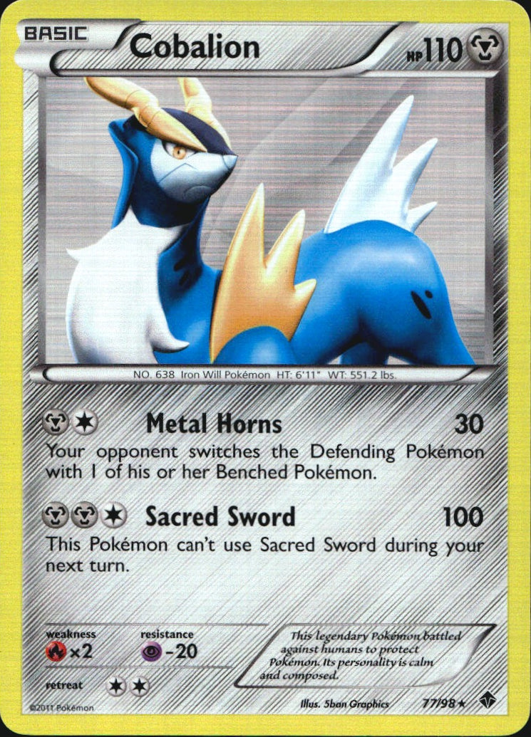 Cobalion 77/98 Holo Rare Emerging Powers Pokemon Near Mint