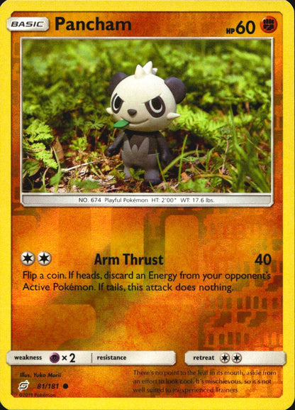 Pancham 81/181 Common Team Up Pokemon Reverse Holo Near Mint