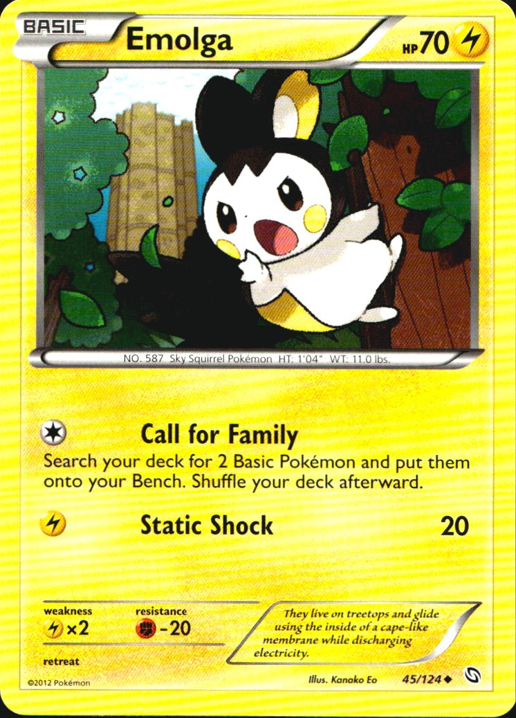 Emolga 45/124 Uncommon Dragons Exalted Pokemon Near Mint