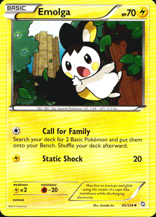 Emolga 45/124 Uncommon Dragons Exalted Pokemon Near Mint