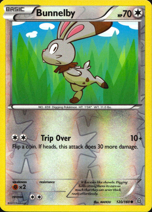 Bunnelby 120/160 Common Primal Clash Pokemon Reverse Holo Near Mint