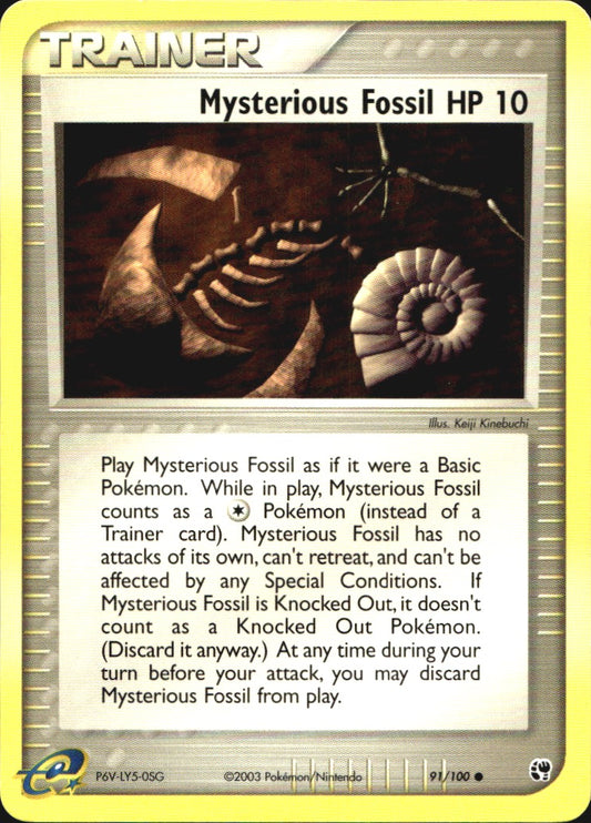 Mysterious Fossil 91/100 Common Sandstorm Pokemon Near Mint