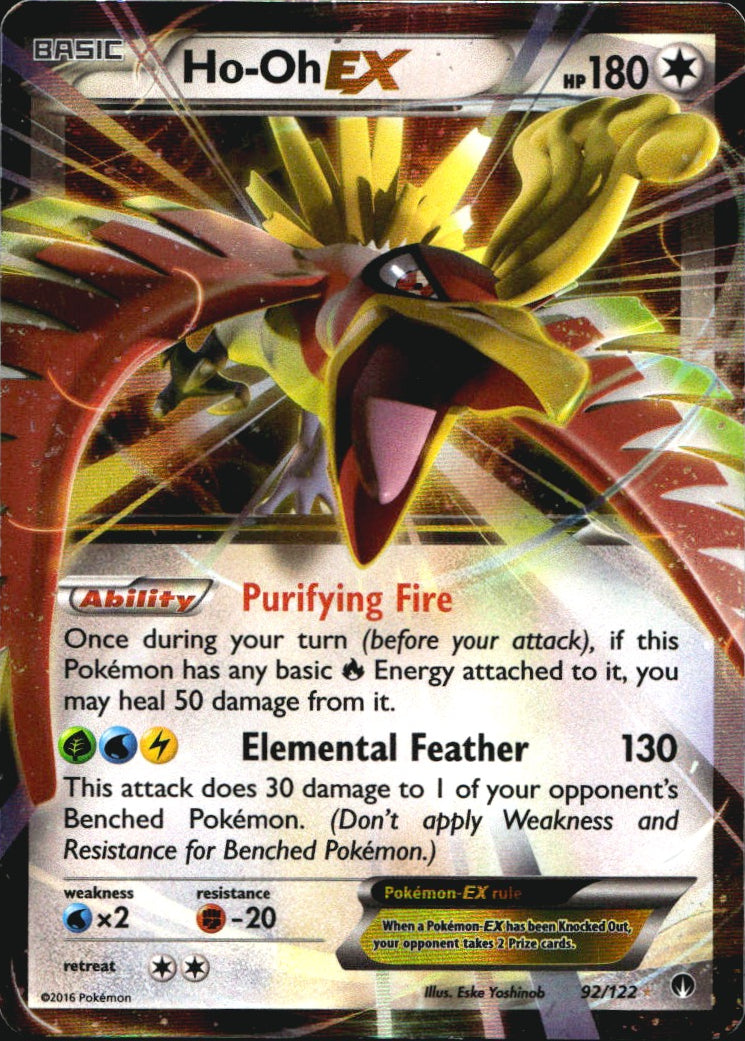 Ho-Oh EX 92/122 Holo Rare EX BREAKpoint Pokemon Near Mint