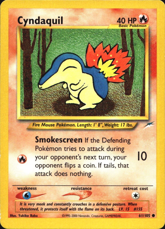 Cyndaquil 61/105 Common Neo Destiny Pokemon Near Mint