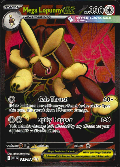 Mega Lopunny ex 115/094 Ultra Rare Phantasmal Flames Pokemon Near Mint