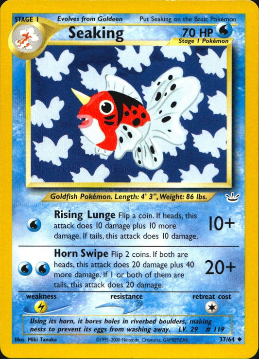 Seaking 37/64 Uncommon Neo Revelation Pokemon Near Mint