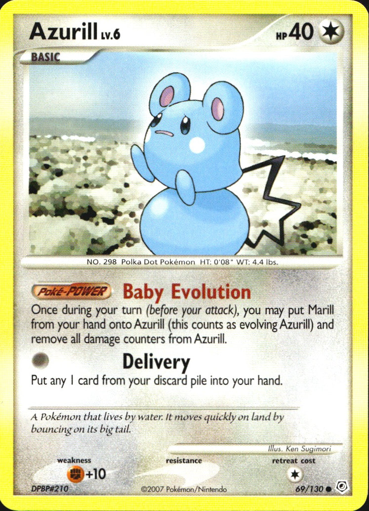 Azurill 69/130 Common Diamond & Pearl Pokemon Near Mint
