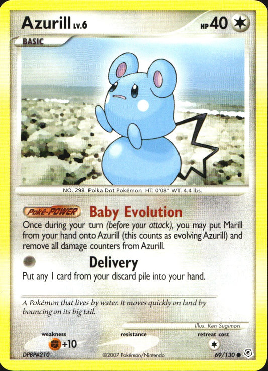 Azurill 69/130 Common Diamond & Pearl Pokemon Near Mint