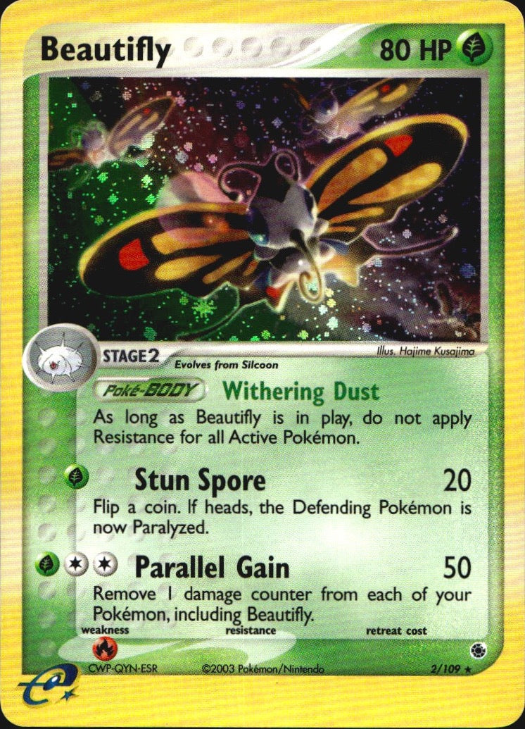 Beautifly 2/109 Holo Rare Ruby & Sapphire Pokemon Near Mint