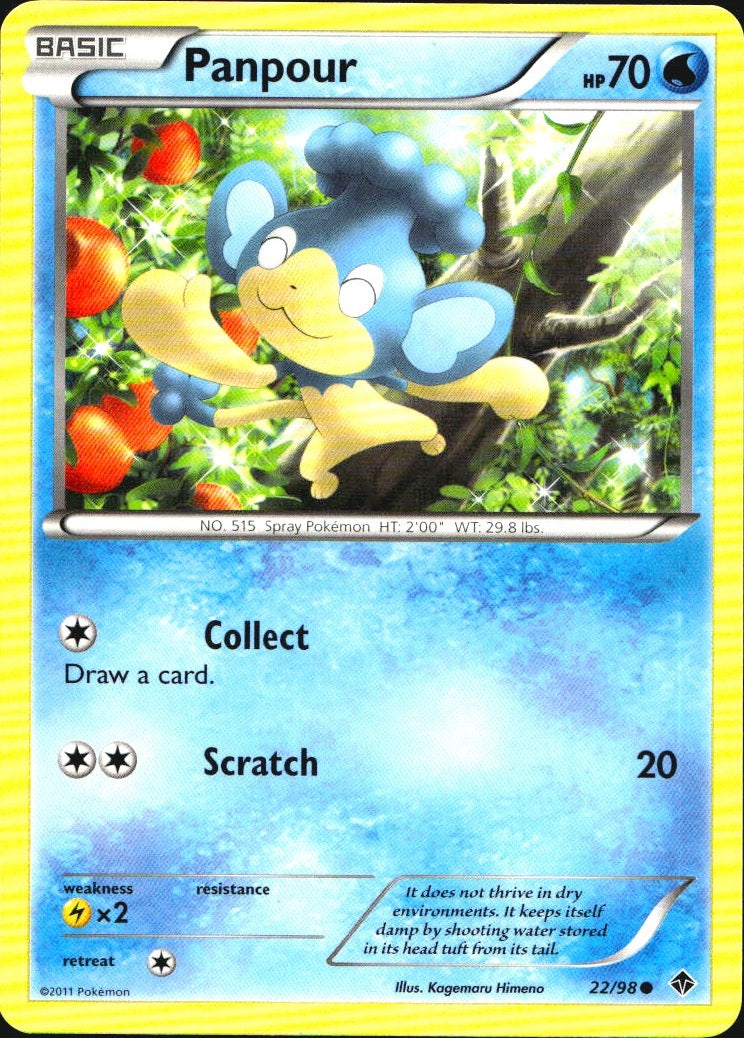 Panpour 22/98 Common Emerging Powers Pokemon Near Mint