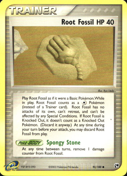 Root Fossil 92/100 Common Sandstorm Pokemon Near Mint