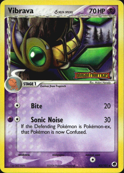 Vibrava 42/101 Uncommon Dragon Frontiers Pokemon Reverse Holo Near Mint