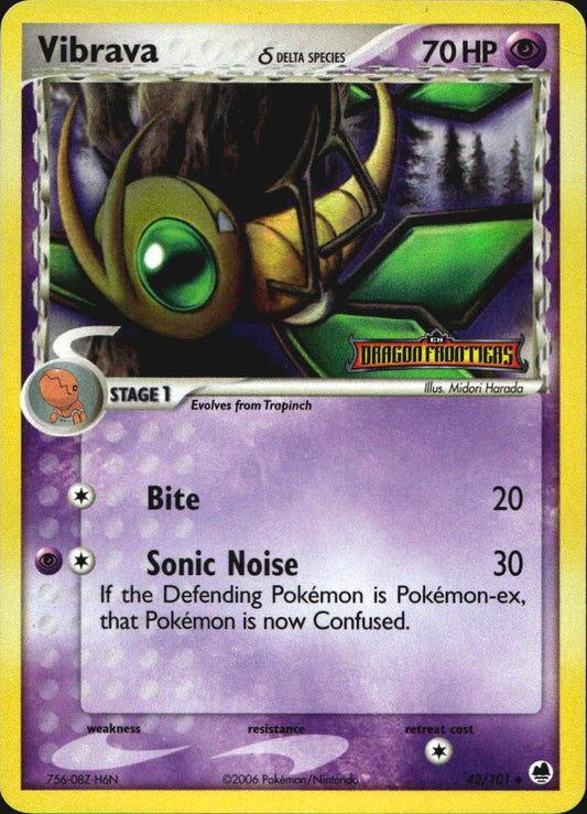 Vibrava 42/101 Uncommon Dragon Frontiers Pokemon Reverse Holo Near Mint