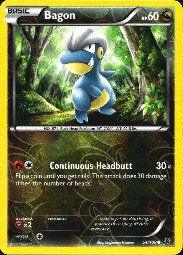 Bagon 54/108 Common Roaring Skies Pokemon Reverse Holo Near Mint