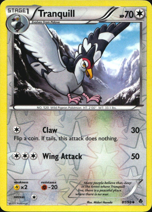 Tranquill 81/98 Uncommon Emerging Powers Pokemon Reverse Holo Near Mint