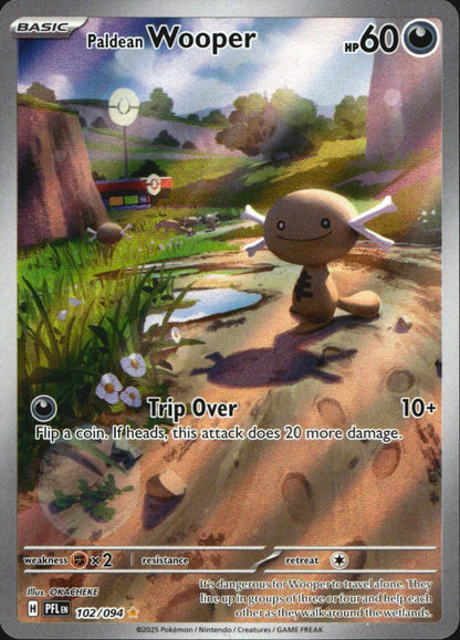Paldean Wooper 102/094 Illustration Rare Phantasmal Flames Pokemon Near Mint