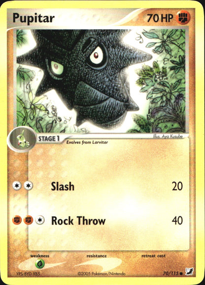 Pupitar 70/115 Common Unseen Forces Pokemon Near Mint