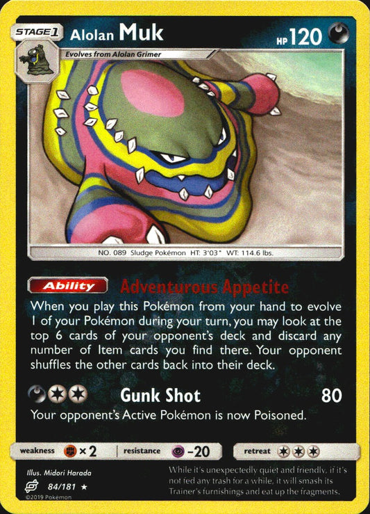 Alolan Muk 84/181 Rare Team Up Pokemon Reverse Holo Near Mint