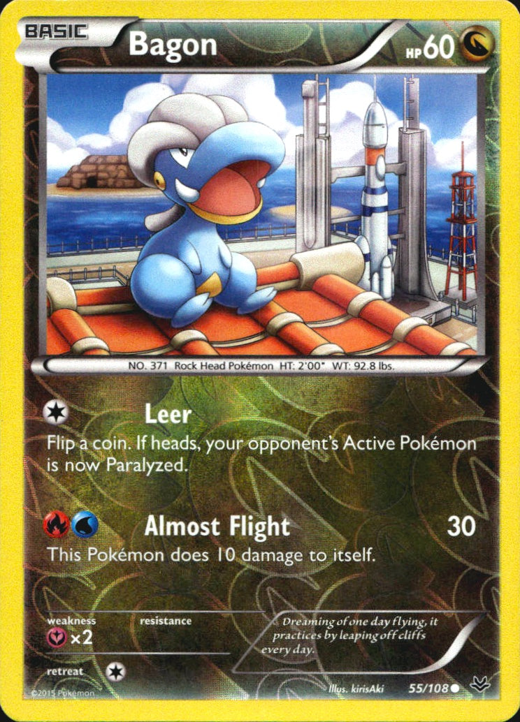 Bagon 55/108 Common Roaring Skies Pokemon Reverse Holo Near Mint