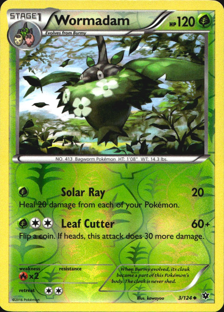 Wormadam 3/124 Uncommon Fates Collide Pokemon Reverse Holo Near Mint