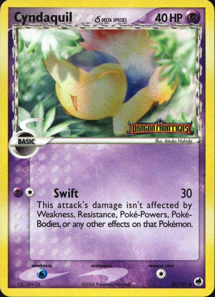 Cyndaquil 45/101 Common Dragon Frontiers Pokemon Reverse Holo Near Mint
