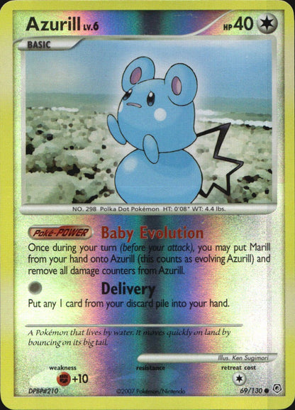 Azurill 69/130 Common Diamond & Pearl Pokemon Reverse Holo Near Mint