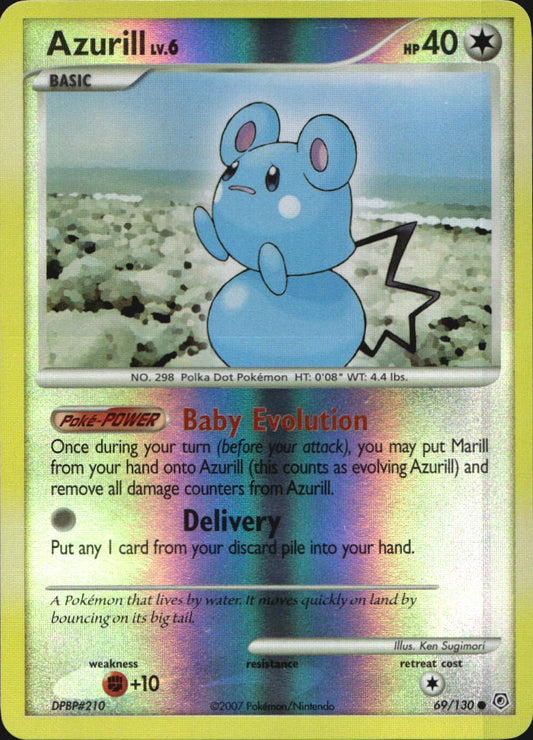 Azurill 69/130 Common Diamond & Pearl Pokemon Reverse Holo Near Mint