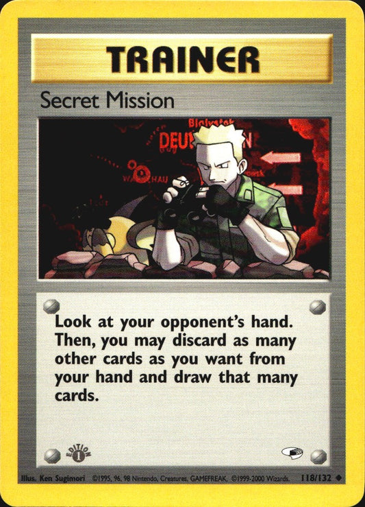 Secret Mission 118/132 Uncommon Gym Heroes Pokemon 1st Edition Near Mint