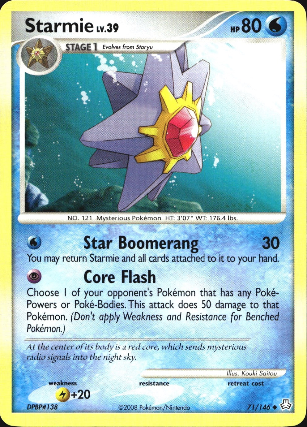 Starmie 71/146 Uncommon Legends Awakened Pokemon Near Mint