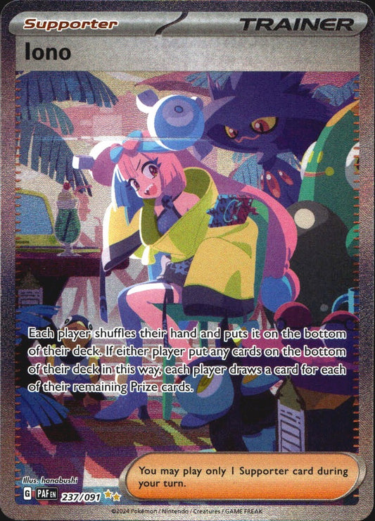 Iono 237/091 Special Illustration Rare Paldean Fates Pokemon Near Mint