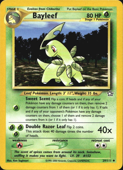 Bayleef 29/111 Uncommon Neo Genesis Pokemon Near Mint