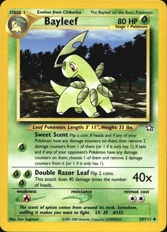 Bayleef 29/111 Uncommon Neo Genesis Pokemon Near Mint