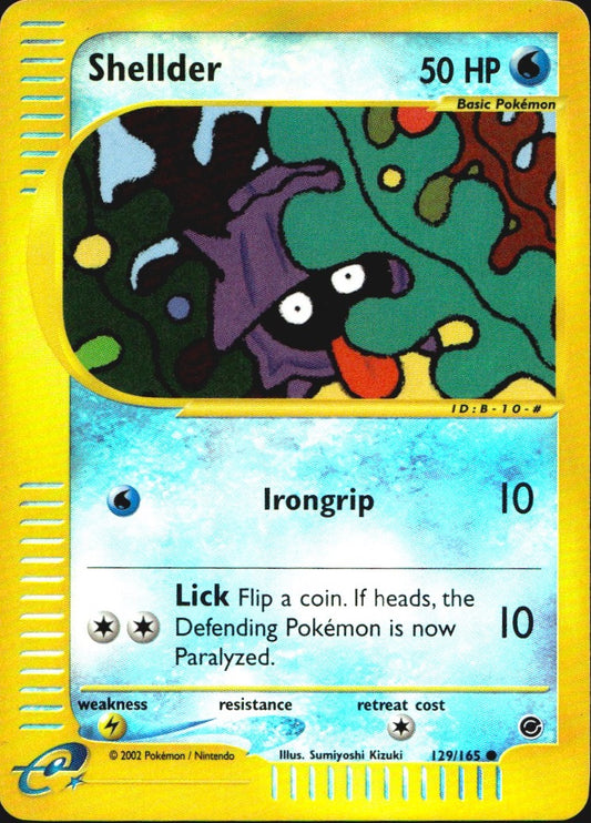 Shellder 129/165 Common Expedition Base Set Pokemon Reverse Holo Near Mint