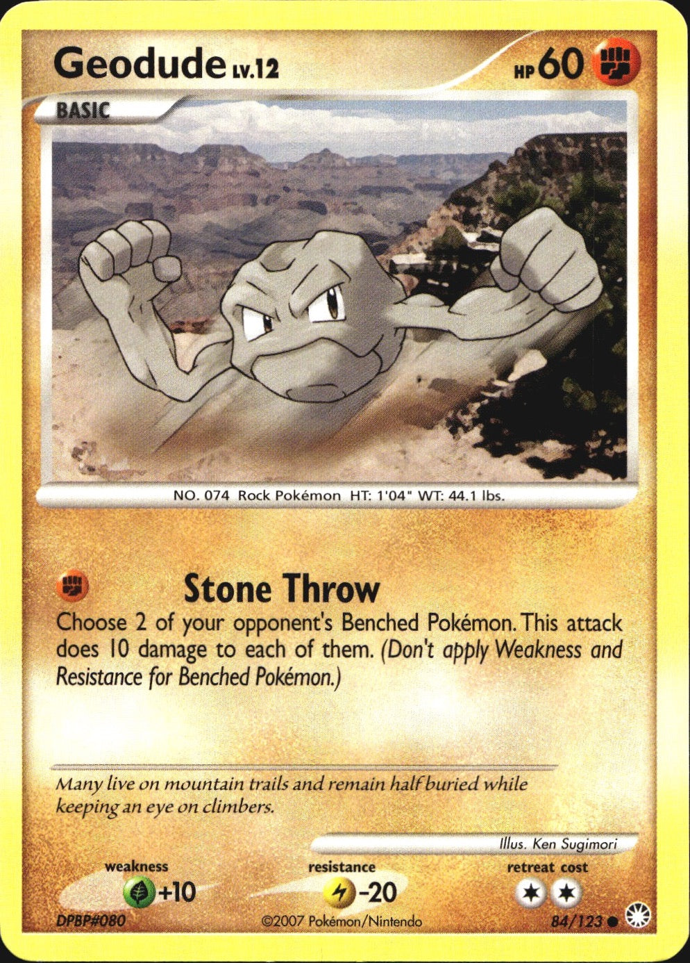 Geodude 84/123 Common Mysterious Treasures Pokemon Near Mint