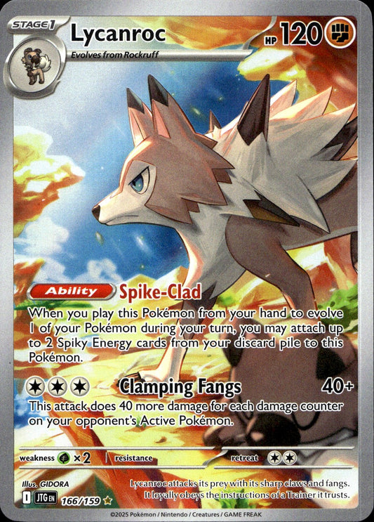 Lycanroc 166/159 Illustration Rare Journey Together Pokemon Near Mint