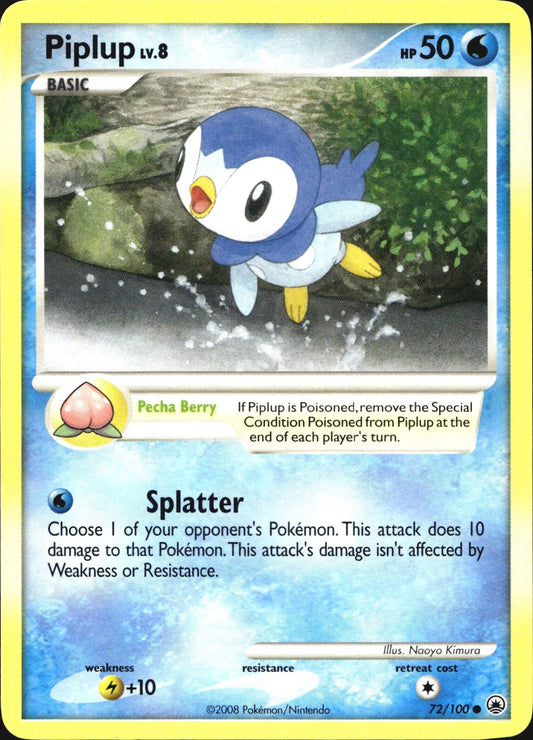 Piplup 72/100 Common Majestic Dawn Pokemon Near Mint