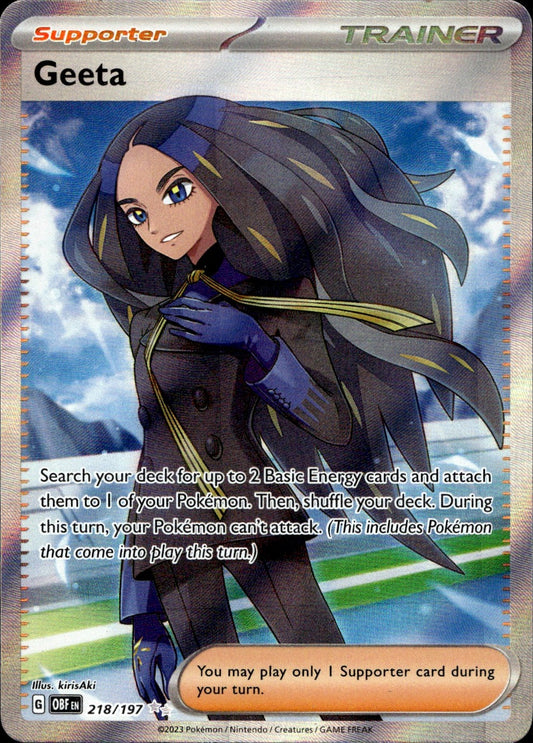 Geeta 218/197 Ultra Rare Obsidian Flames Pokemon Near Mint