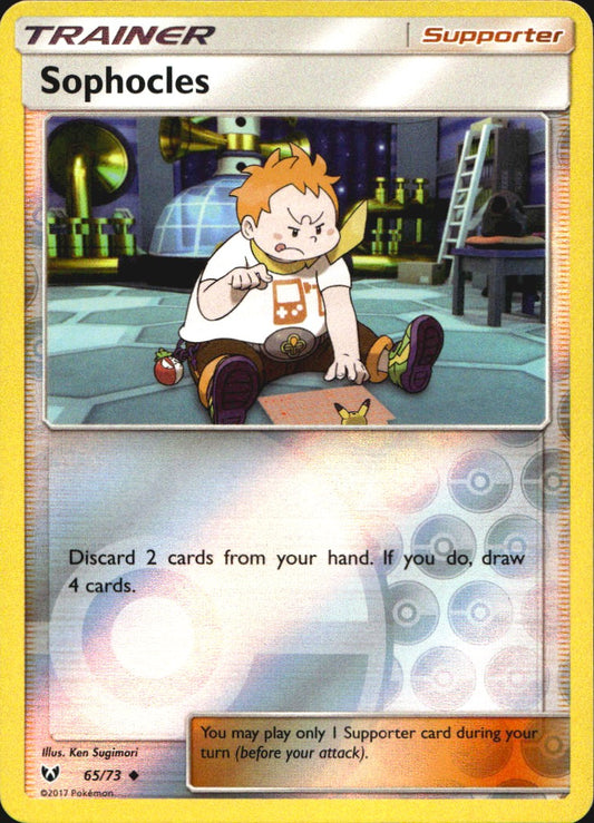 Sophocles 65/73 Uncommon Shining Legends Pokemon Reverse Holo Near Mint