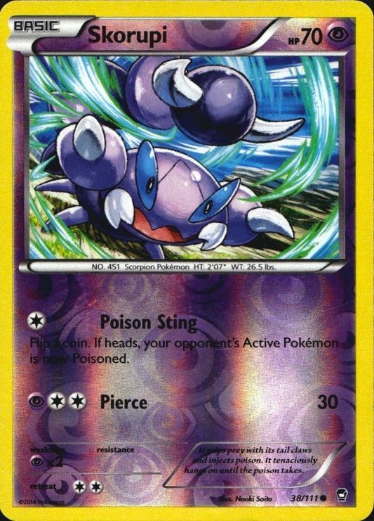 Skorupi 38/111 Common Furious Fists Pokemon Reverse Holo Near Mint