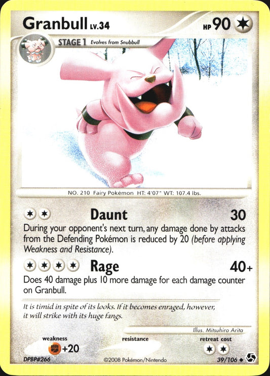 Granbull 39/106 Uncommon Great Encounters Pokemon Near Mint