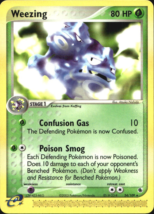 Weezing 24/109 Rare Ruby & Sapphire Pokemon Near Mint