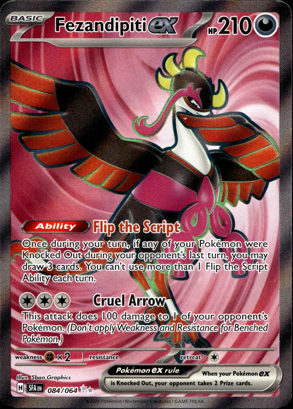 Fezandipiti ex 84/64 Ultra Rare Shrouded Fable Pokemon Near Mint