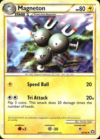Magneton 43/102 Uncommon HGSS Triumphant Pokemon Near Mint