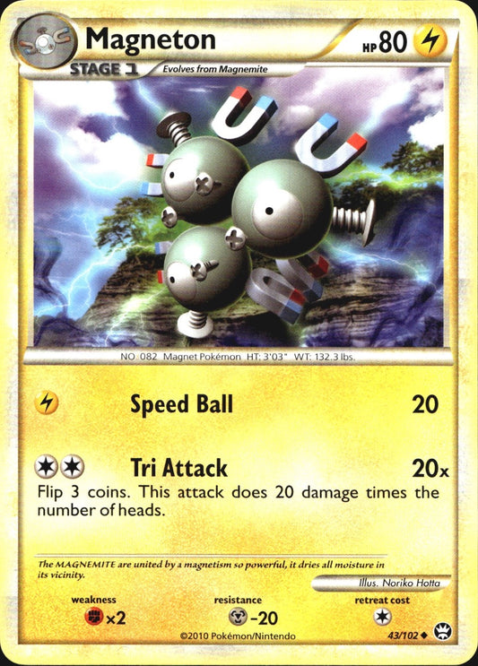 Magneton 43/102 Uncommon HGSS Triumphant Pokemon Near Mint